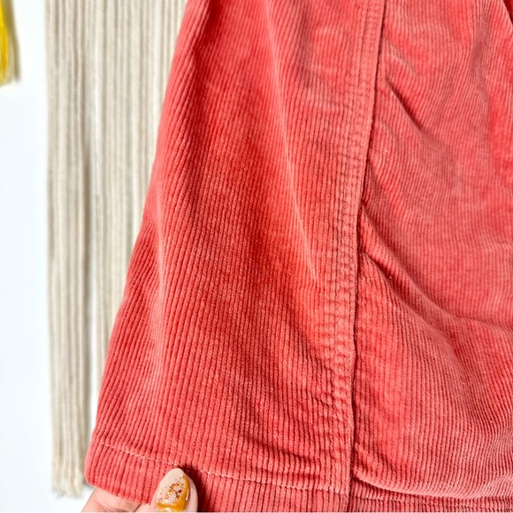 SO Coral Corduroy Button Front Skirt Size 28 JR 7 - Picture 6 of 8
